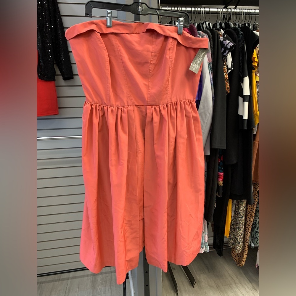 NEW Eva Mendez Coral Cocktail Dress Size 16 - Picture 2 of 5